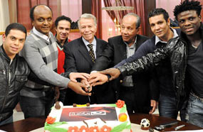 الرياضيون خلال الاحتفال