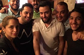 آمال ماهر مع هاني صارو وأحمد عبد السلام ومدين وهاني محروس وخالد عبد اللطيف وإيلي بربر