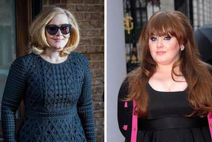 أديل قبل وبعد انخفاض وزنها