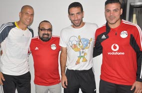 أبو الليف مع عمرو زكي ومحمد أبو تريكة ووائل جمعة