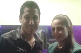 بوسي مع الملحن محمد راجح في الاستوديو