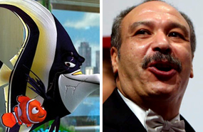 خالد صالح والسمكة &quot;جيل&quot; التي قام بالأداء الصوتي لها