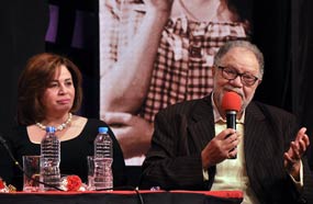 يحيى الفخراني وإلهام شاهين في حفل تأبين فاتن حمامة