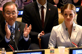 إيما واتسون قبل كلمتها في الأمم المتحدة