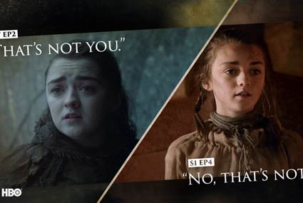 "أريا ستارك" في الموسم الأول والموسم السابع من Game Of Thrones