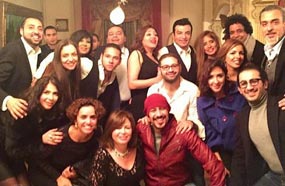 أحمد حلمي ومنى زكي في عيد ميلاد إلهام شاهين