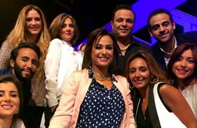 هند صبري بصحبة فريقها ومحمد فؤاد