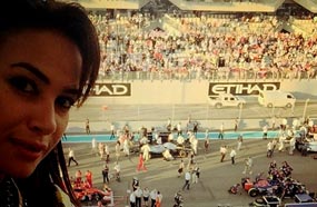 هند صبري في ساحة سباق &quot;فورمولا وان&quot;