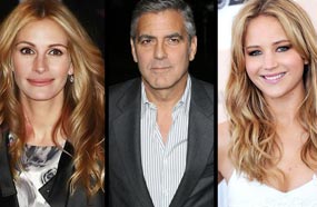 جينيفر لورانس وجورج كلوني وجوليا روبرتس