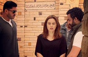 رشا مهدي مع خالد سليم أثناء التصوير
