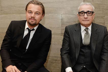 المخرج مارتن سكورسيزي مع ليوناردو دي كابريو