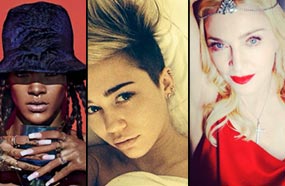 مادونا ومايلي سايرس وريانا