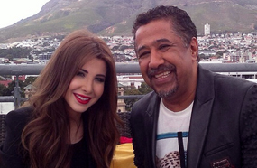 نانسي والشاب خالد في كواليس التصوير