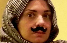 صابرين بالشارب وشريف رمزي في شهر العسل