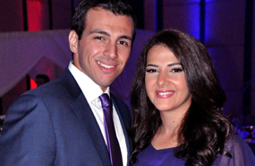 دنيا ورامي في أول ظهور بعد الزواج