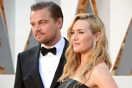 كيت وينسلت وليوناردو دي كابريو على السجادة الحمراء