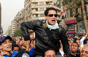 أحمد عيد خلال تواجده بالميدان