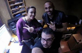 داليا البحيري مع كريم عبد الوهاب ومصطفى محفوظ في الأستوديو