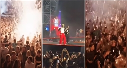 صور من انفجار أنبوبة غاز في حفل محمد رمضان