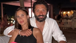 كريم محمود عبد العزيز وزوجته آن الرفاعي