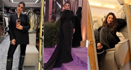 إطلالات درة باللون الأسود